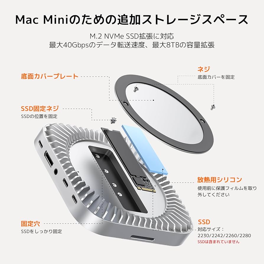 ３画面対応❣ Mac Mini 拡張ハブ 10in1 40Gbps 1480 Amazon | 【三画面対応】Mac Mini 拡張ハブ 10in1 Thunderbolt 3